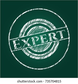 Expert chalk emblem written on a blackboard