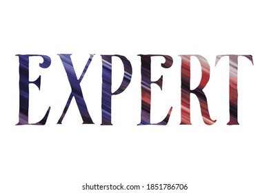 Expert. Colorful isolated vector saying