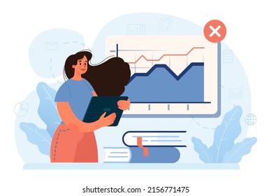 Expert concept. Professional business adviser provides solutions for business. Expertise and corporate consultancy. Idea of strategy management and troubleshooting. Flat vector illustration