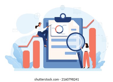 Expert concept. Professional business adviser provides solutions for business. Expertise and corporate consultancy. Idea of strategy management and troubleshooting. Flat vector illustration