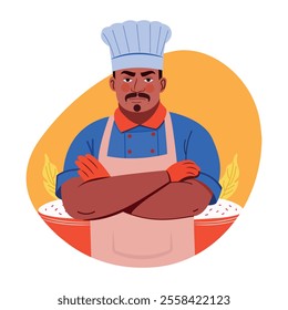 Expert cook illustration in a flat style 
