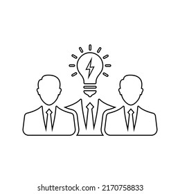 Experto, icono de equipo creativo. Gráficos vectoriales de contorno.