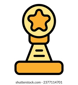 Expert Cup Symbol Umrissvektor. Geschäftsteam. Farbpalette des Schaubilds