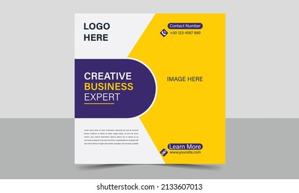 Expert digital marketing social media post design template and business sale promo