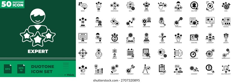 Conjunto de iconos editables de duotono experto