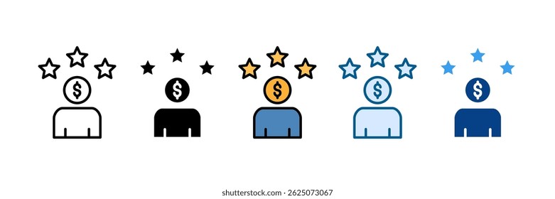 Expert Finance Ícone Definir Coleção de Vários Estilos