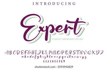 Expert Font Stylish brush painted an uppercase vector letters, alphabet, typeface