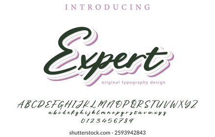 Expert Font Stylish brush painted an uppercase vector letters, alphabet, typeface