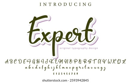 Expert Font Stylish brush painted an uppercase vector letters, alphabet, typeface