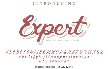 Expert Font Stylish brush painted an uppercase vector letters, alphabet, typeface