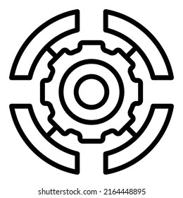 Expert gear icon outline vector. Office cyber. People goal