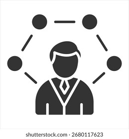 Ilustración vectorial de iconos de glifo experto