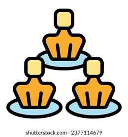 Expert group team icon outline vector. Work office. Report cyber color flat