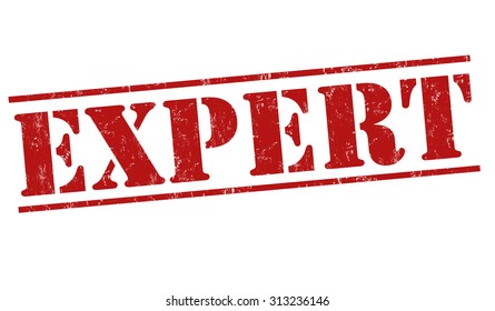 Expert grunge rubber stamp on white background, vector illustration