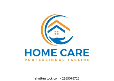 Expert House Home Care Logo design vector icon symbol illustration. Perfect house shame with hand like care and love. Expert house hand like architecture construction engineer or older citizen house.