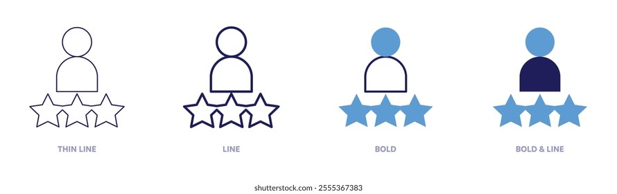 Expert icon in 4 different styles. Thin Line, Line, Bold, and Bold Line. Duotone style. Editable stroke.