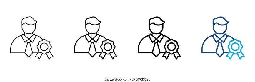 Conjunto de Colección de contorno de estilo diferente de Expert Icon Ilustración vectorial
