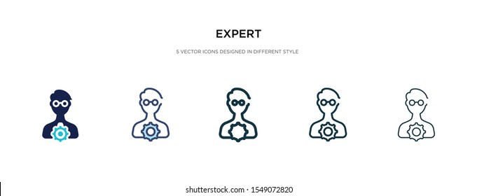 expert icon in different style vector illustration. two colored and black expert vector icons designed in filled, outline, line and stroke style can be used for web, mobile, ui