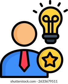 Expert Icon Lineal Color Vector Illustration