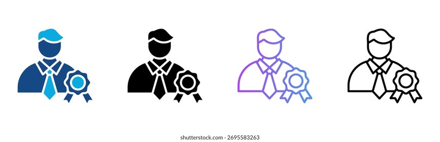 Expert Icon Multiple Style Vector Illustration

