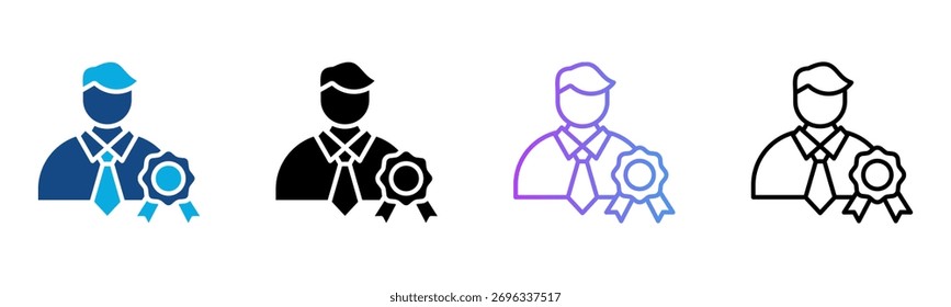 Expert Icon Multiple Style Vector Illustration
