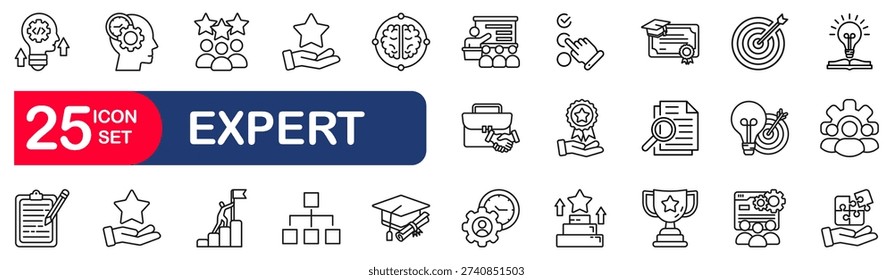 Expert icon set. Editable line icons.