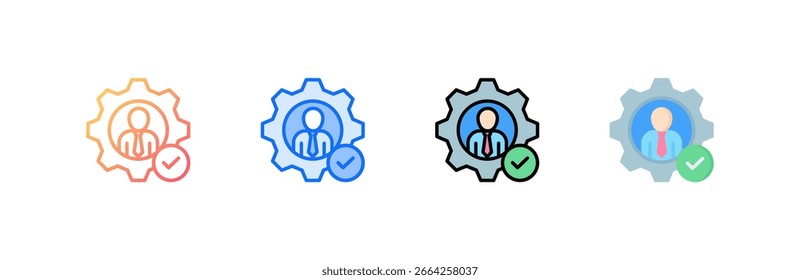 Expert icon set multiple style collection