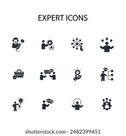 Expert icon set.vector.Editable stroke.linear style sign for use web design,logo.Symbol illustration.
