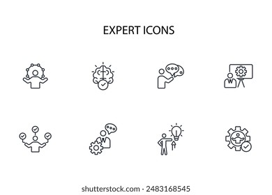 Expert icon set.vector.Editable stroke.linear style sign for use web design,logo.Symbol illustration.