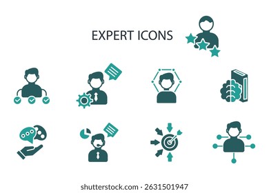 expert icon set.vector.Editable stroke.linear style sign for use web design,logo.Symbol illustration.