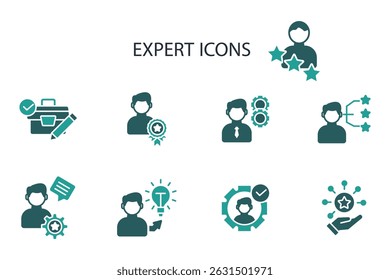 expert icon set.vector.Editable stroke.linear style sign for use web design,logo.Symbol illustration.