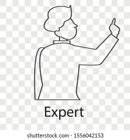 Expert icon sign on transparency background. Man Basic Posture People Standing Icon Sign Symbol . Creative idea design use for your project.