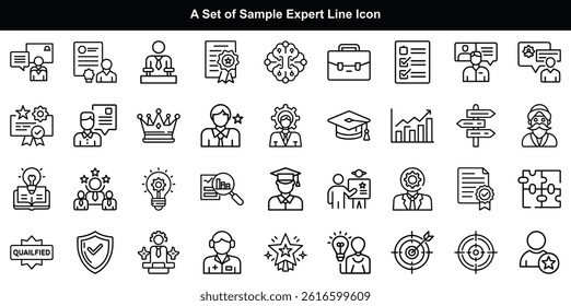 Expert Icon Vector Set, Specialist Professional Symbol Graphics