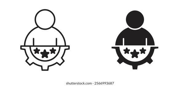 Expert icons in outline and fill. vector illustration for ui.