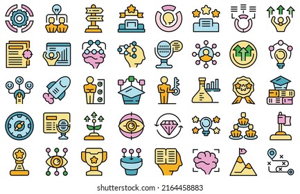 Expert icons set outline vector. Personal talent. Self challenge