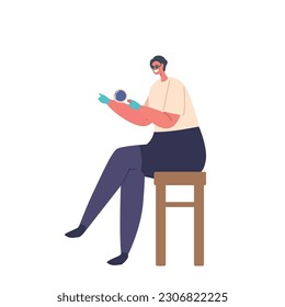 Expert Jeweler Female Character With Magnifying Glass, Inspecting Intricate Details And Craftsmanship. Ensuring Quality