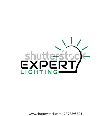 Expert LIghting Bulb innovation text wordmark logo design icon element vector