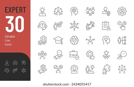 Expert Line Editable Icons set. Vector illustration in modern thin line style of leisure and hobbies related icons: party, concert, outdoor recreation, and more. Pictograms and infographics for mobile