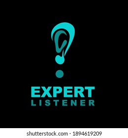 Expert Listener Logo Design Vector