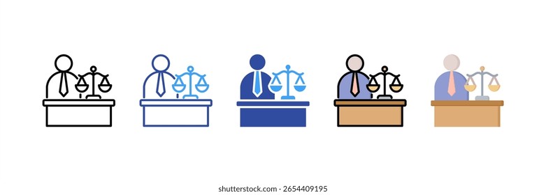 Conjunto de ícones de estilo múltiplo especializado