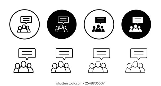 Expert opinion icon Black and white outline vector