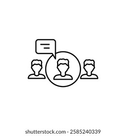 Expert Opinion Icon Flat vector set outline