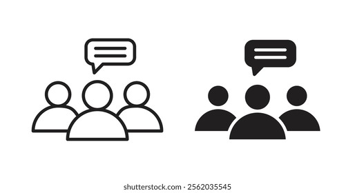 Expert opinion icons in flat and line style set.