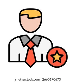 Icono de color de contorno experto Ilustración vectorial
