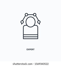 Expert outline icon. Simple linear element illustration. Isolated line Expert icon on white background. Thin stroke sign can be used for web, mobile and UI.
