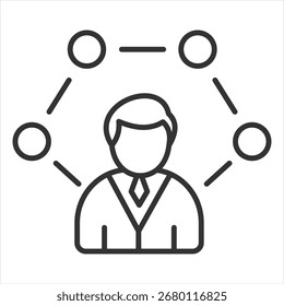 Ilustración vectorial de iconos de contorno de experto