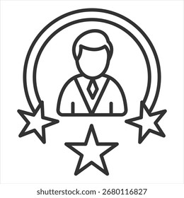 Expert Outline Icon Vector Illustration