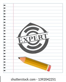 Expert pencil effect. Vector Illustration. Detailed.