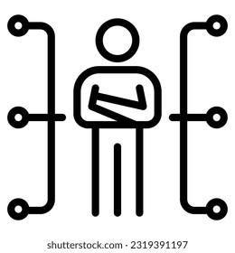 personas expertas línea de iconos elementos de diseño vectorial pictogramas logotipo de boe infografía 
