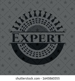 Expert realistic black emblem. Vector Illustration. Detailed.